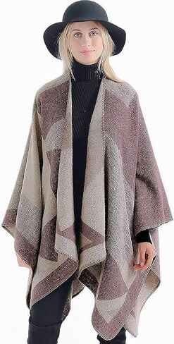 Shmily Girl Women Shawl Wrap Open Front Poncho Cape Cardigan Sweater for Winter Fall in Saudi Arabia
