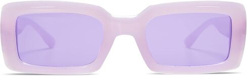 Allarallvr Trendy Rectangle Sunglasses for Women Men Vintage 90's Square Shades Thick Frame Nude Sunnies Sunglasses AR82002 in Kuwait