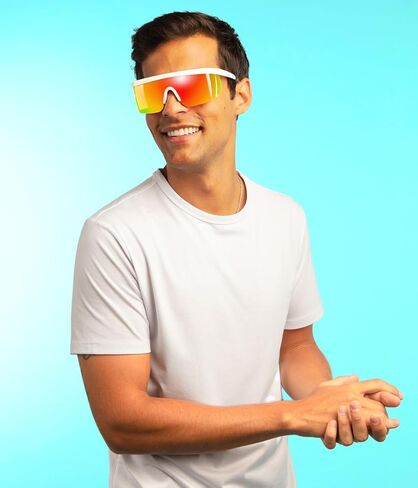 Tipsy Elves Sunglasses - Retro Sport Performance Shades - Colorful UV400 Protection Mirrored Lens Polarized and Non-Polarized in Kuwait