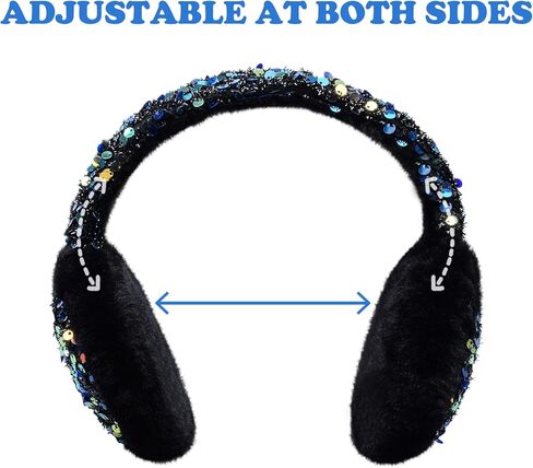 Girls Sequins Earmuffs for Winter Warm Plush Ear Cover Cold Weather Outdoor Toddler Kids Boys Cute Ear Warmer in Kuwait