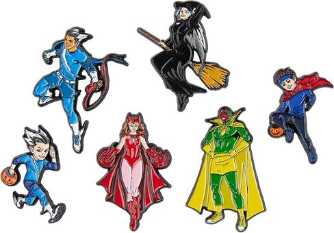 Marvel Studios: WandaVision Wanda Maximoff "Scarlet Witch" 6 Metal-based with Enamel Pin Set comes in an Officially Licensed Box (Amazon Exclusive) in Saudi Arabia