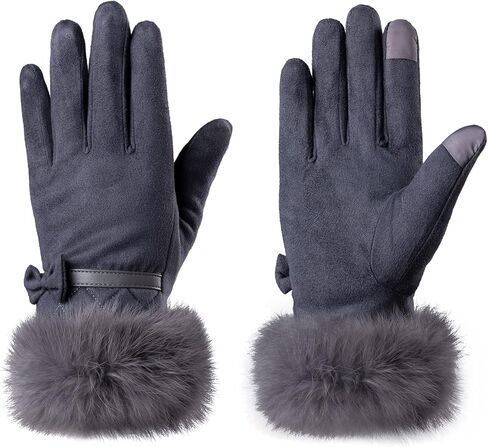 Hysenm Women Winter Gloves With Touch Screen Fingers Warm Suede Gloves Texting Thermal Windproof Mittens for Driving Running in Saudi Arabia