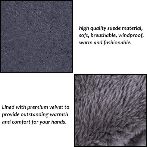 Hysenm Women Winter Gloves With Touch Screen Fingers Warm Suede Gloves Texting Thermal Windproof Mittens for Driving Running in Saudi Arabia
