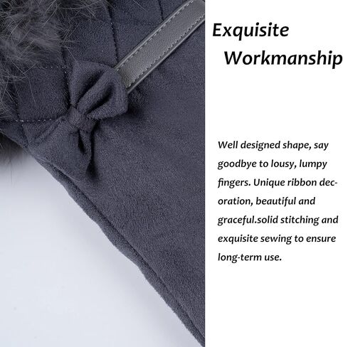 Hysenm Women Winter Gloves With Touch Screen Fingers Warm Suede Gloves Texting Thermal Windproof Mittens for Driving Running in Saudi Arabia