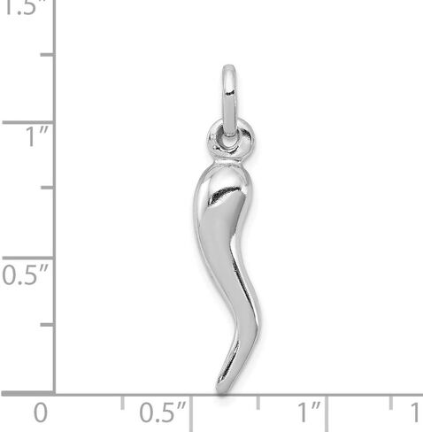 قلادة من الفضة الإسترليني عيار 925 الصلبة مع حلية الفلفل الحار الإيطالي (30 مم × 6 مم) in Kuwait