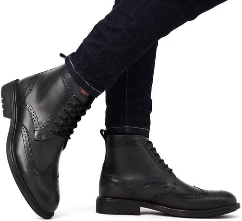 Arkbird Mens Chelsea Boots, Stylish and Comfort Leather Chukka Ankle Boots with Zipper in Kuwait