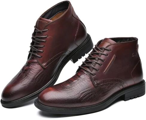 أحذية تشوكا للرجال من الجلد الطبيعي، حذاء بطول الكاحل للرجال، حذاء كلاسيكي كاجوال بنمط أكسفورد in Kuwait