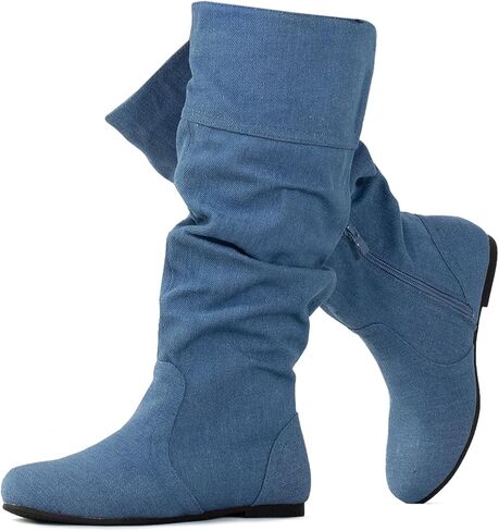 RF ROOM OF FASHION Women's Slouchy Knee High Hidden Pocket Boots (REGULAR CALF) in Kuwait