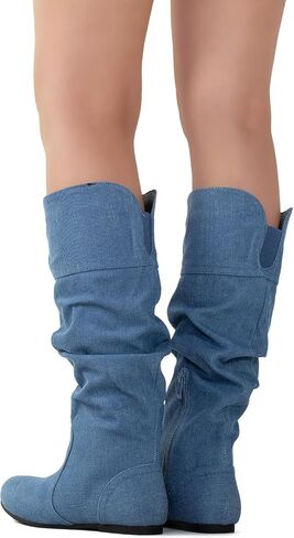 RF ROOM OF FASHION Women's Slouchy Knee High Hidden Pocket Boots (REGULAR CALF) in Kuwait