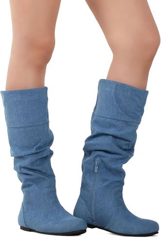 RF ROOM OF FASHION Women's Slouchy Knee High Hidden Pocket Boots (REGULAR CALF) in Kuwait