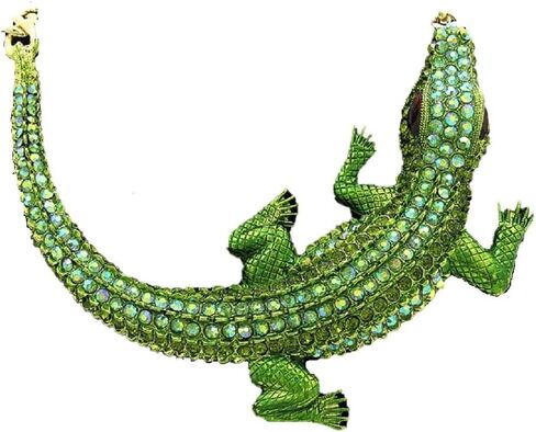 GALHAM - قلادة كبيرة الأزياء الخضراء مثلج من التمساح قلادة بيان مكتنزة in Kuwait