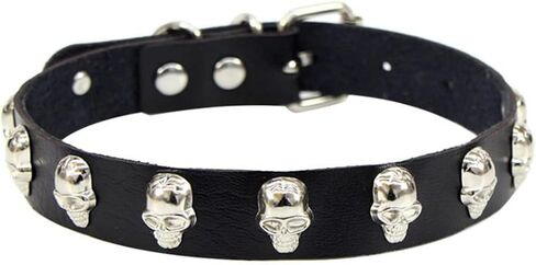 Gangel الجمجمة المختنق طوق من الجلد الناعم قلادة القوطي سلسلة الشرير تأثيري حلي للنساء والفتيات (حزمة من 1) in Kuwait