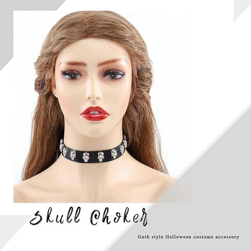 Gangel الجمجمة المختنق طوق من الجلد الناعم قلادة القوطي سلسلة الشرير تأثيري حلي للنساء والفتيات (حزمة من 1) in Kuwait