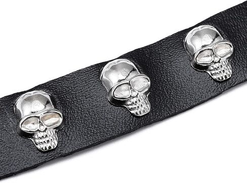 Gangel الجمجمة المختنق طوق من الجلد الناعم قلادة القوطي سلسلة الشرير تأثيري حلي للنساء والفتيات (حزمة من 1) in Kuwait