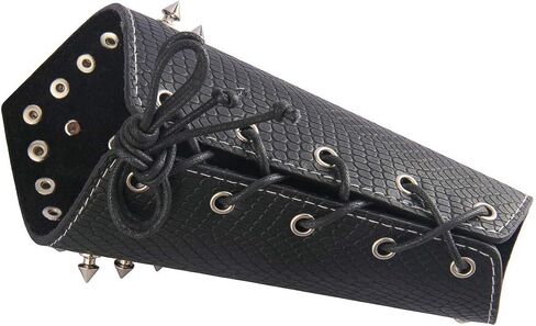 Jeilwiy Leather Gauntlet Wristband Medieval Bracers Viking Wrist Guard Knight LARP Viking Arm Bracers Renaissance Costume in Saudi Arabia