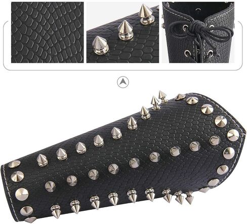 Jeilwiy Leather Gauntlet Wristband Medieval Bracers Viking Wrist Guard Knight LARP Viking Arm Bracers Renaissance Costume in Saudi Arabia
