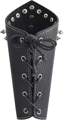 Jeilwiy Leather Gauntlet Wristband Medieval Bracers Viking Wrist Guard Knight LARP Viking Arm Bracers Renaissance Costume in Saudi Arabia