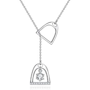 HANCOCK Stirrup Horse Necklace Sterling Silver Lucky Horse Stirrup Pendant Jewelry Horse Gifts for Women Men Girls Boys in Kuwait