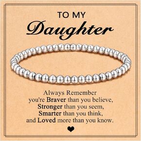 ORISPRE Silver Bracelet for Daughter/Granddaughter/Niece/Sister/Friend, Christmas Valentines Day Gifts for Women Girls