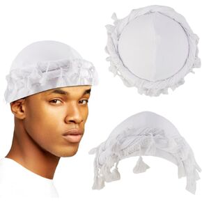 FASOTY عمامة للرجال أغطية رأس ملتوية Durag حرير ساتان مبطن هالة عمامة للرجال مشروط وغطاء شعر بونيه للنوم in Kuwait