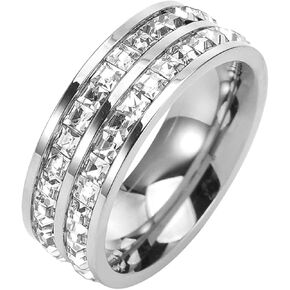 xrxebv Women Stackable Eternity Ring Wedding Bands,18K Gold Plated Cubic Zirconia Promise Rings in Saudi Arabia