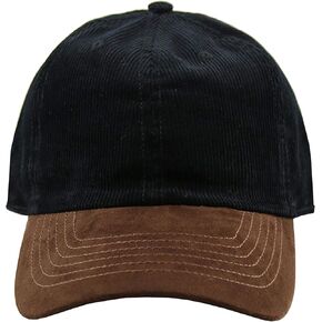 Corduroy Unisex Baseball Hat | Unstructured Cotton Classic Dad Cap | Hat with Adjustable Strap and Brass Buckle