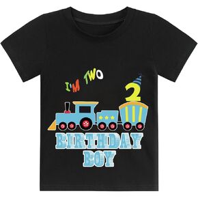 Birthday Shirts for Toddler Boy 2nd 3rd Birthday Outfits Short Sleeve Kids Boys Birthday Gift Tee Tops