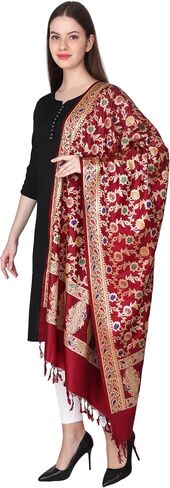 شال الباشمينا من Rameshwaram Fabrics، وشاح باناراسي للنساء، مصنوع من الحرير الخالص لحفلات الزفاف، والحفلات - شالات وشاح ناعمة in Kuwait