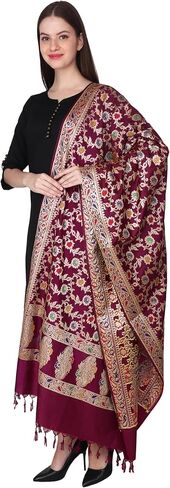 شال الباشمينا من Rameshwaram Fabrics، وشاح باناراسي للنساء، مصنوع من الحرير الخالص لحفلات الزفاف، والحفلات - شالات وشاح ناعمة in Kuwait