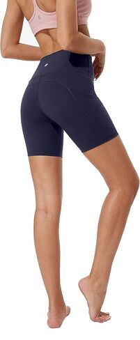 شورت يوجا نسائي عالي الخصر للتحكم في البطن من Mipaws مع جيوب درزة داخلية 6 بوصات in Kuwait