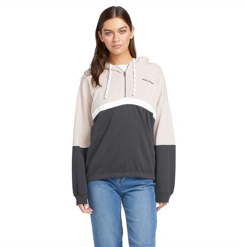 Volcom Women's Earth Tripper Quarter Zip Hoodie Fleece Sweatshirt in Saudi Arabia