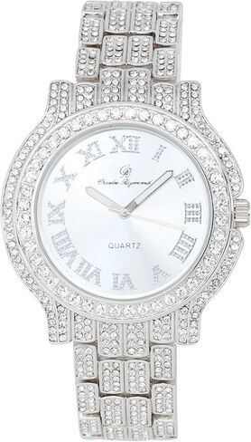 ساعة تشارلز ريموند النسائية الفاخرة المصنوعة من الألماس الكريستالي، شهادة حقيقية على الجمال المتألق والسحر الخالد in Kuwait