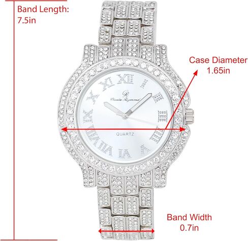 ساعة تشارلز ريموند النسائية الفاخرة المصنوعة من الألماس الكريستالي، شهادة حقيقية على الجمال المتألق والسحر الخالد in Kuwait