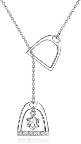 HANCOCK Stirrup Horse Necklace Sterling Silver Lucky Horse Stirrup Pendant Jewelry Horse Gifts for Women Men Girls Boys in Kuwait