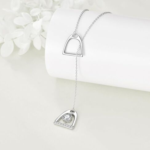 HANCOCK Stirrup Horse Necklace Sterling Silver Lucky Horse Stirrup Pendant Jewelry Horse Gifts for Women Men Girls Boys in Kuwait