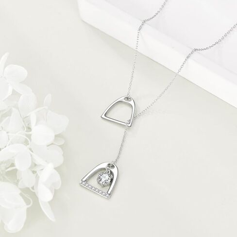 HANCOCK Stirrup Horse Necklace Sterling Silver Lucky Horse Stirrup Pendant Jewelry Horse Gifts for Women Men Girls Boys in Kuwait