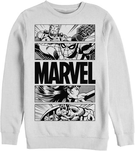 Marvel Men's Classic Graphic Panels Pullover Crew Fleece in Saudi Arabia