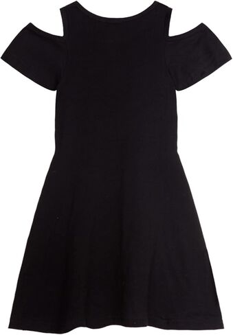 LittleSpring Girls Cold Shoulder Short Sleeve Summer Swing Dress in Kuwait