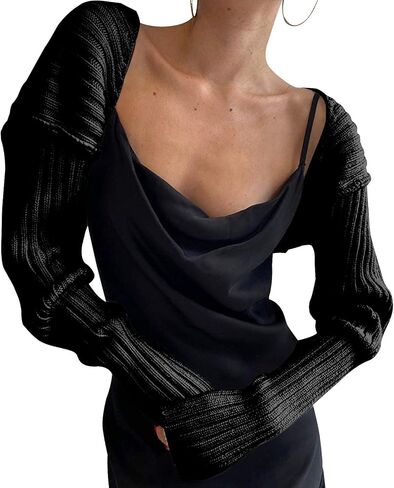 ACOSAP High Collar Long Puff Sleeve Sweater Knitwear Solid Color Pullover Crop Top Ultra Short Turtleneck Sweatshirt in Saudi Arabia