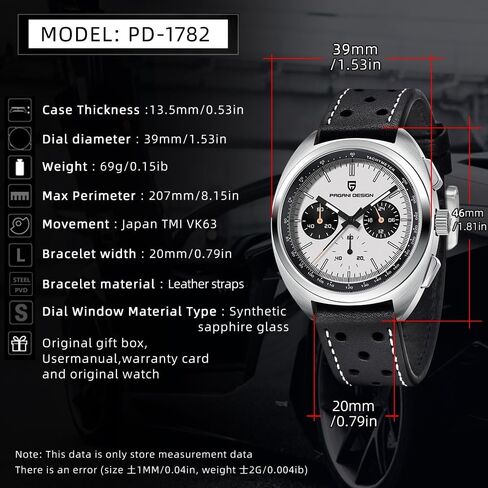 ساعة رولستيمي باجاني ديزاين 1782 كوارتز للرجال، حركة VK63 مصنوعة من الفولاذ المقاوم للصدأ 100 متر مقاومة للماء للرجال تونيو متعددة الوظائف كرونوغراف in Kuwait