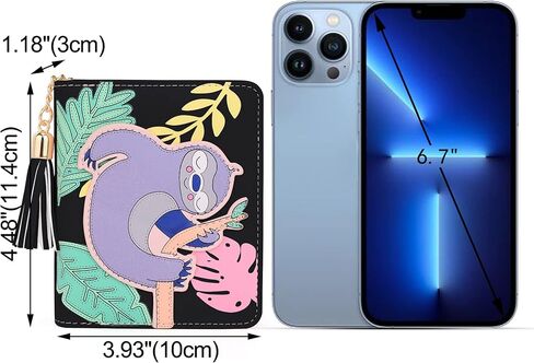 محفظة UTO للفتيات من جلد الكسل اللطيف نباتي صغير للنساء حامل بطاقات على شكل شرابة محفظة عملات كاواي in Kuwait