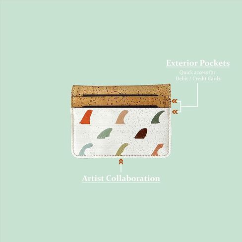محفظة Lodgment Till Cork - حامل بطاقة الفلين - طباعة فنية - صديقة للبيئة - نباتية غير جلدية - مستدامة - ثنائية الطي (تاسي) in Kuwait