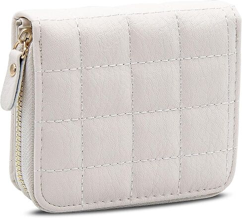 LJCZKA Small Wallet for Women Girls Bifold Quilted Leather Pocket Wallet Accordion Card Holder Wallet Compact Wallet (Black) in Saudi Arabia