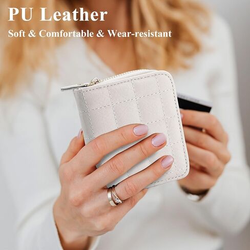 LJCZKA Small Wallet for Women Girls Bifold Quilted Leather Pocket Wallet Accordion Card Holder Wallet Compact Wallet (Black) in Saudi Arabia
