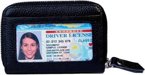 محفظة بطاقات KALMORE نسائية جلدية RFID آمنة وواسعة ولطيفة بسحاب ومحفظة صغيرة مع نافذة لبطاقة الهوية in Kuwait