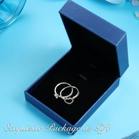 FASACCO خواتم القلب 925 خواتم الخطبة من الفضة الاسترليني للنساء قطع القلب هالة مكعب زركونيا خواتم وعد الزفاف خواتم مطابقة الحجم 5-10 in Kuwait