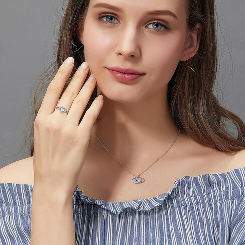 FASACCO خواتم القلب 925 خواتم الخطبة من الفضة الاسترليني للنساء قطع القلب هالة مكعب زركونيا خواتم وعد الزفاف خواتم مطابقة الحجم 5-10 in Kuwait