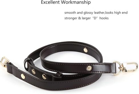 Xiazw Adjustable PU Leather Purse Handle Shoulder Crossbody Strap for Handbag Bucket Bag (Black - Gold) in Kuwait