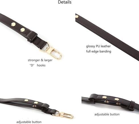 Xiazw Adjustable PU Leather Purse Handle Shoulder Crossbody Strap for Handbag Bucket Bag (Black - Gold) in Kuwait