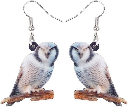 BONSNY Drop Dangle Cute Fun Brown Owl Earrings Bird Jewelry For Women Girls Kids Gift Charms in Saudi Arabia